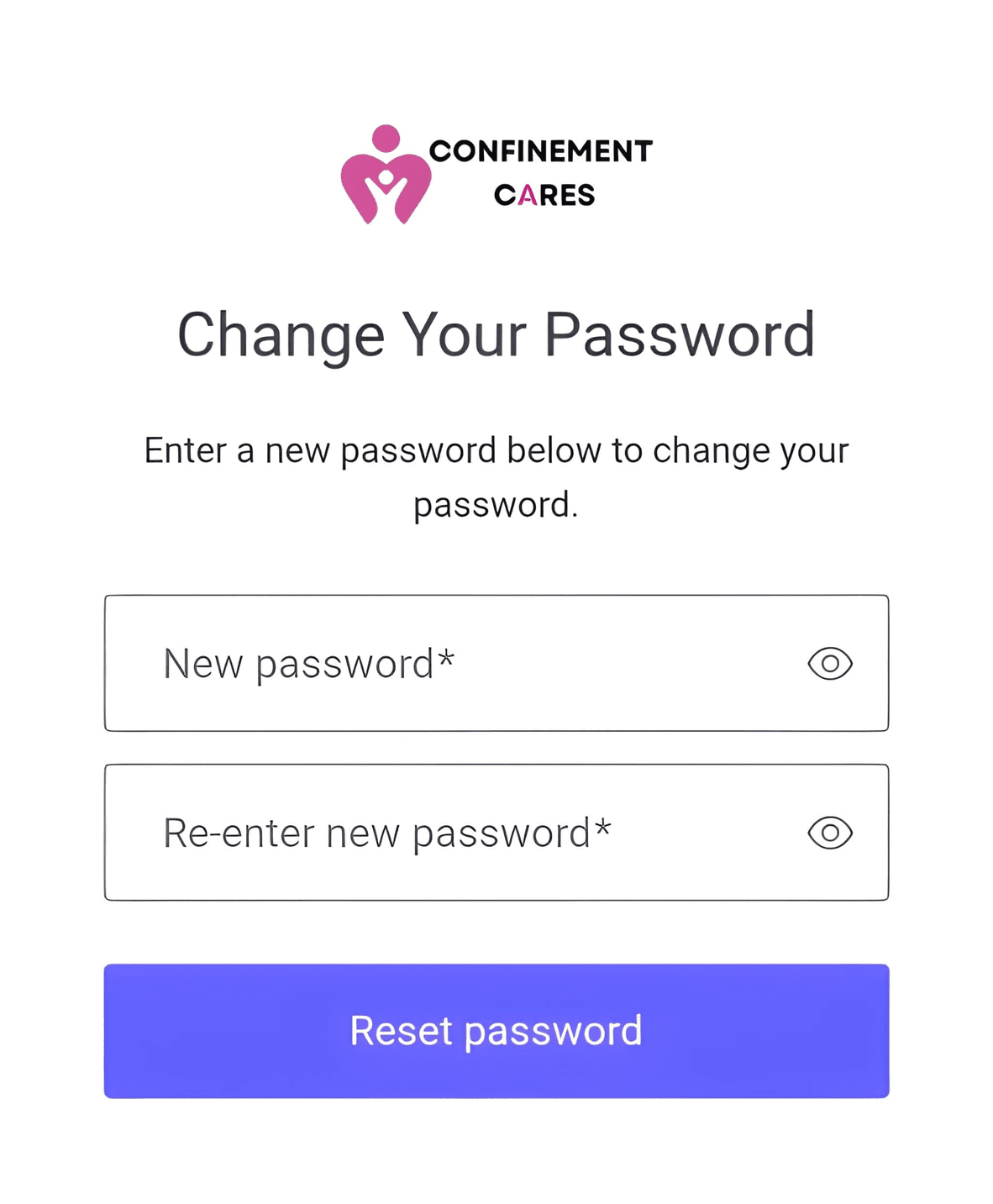 New password fields